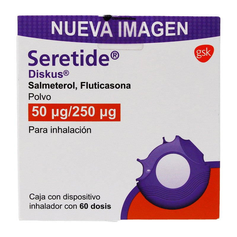 SERETIDE DISKUS PVO 50/250 MCG DISP INHALADOR C/60 DOSIS