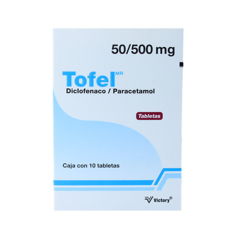 TOFEL 50/500 MG C/10 TABS