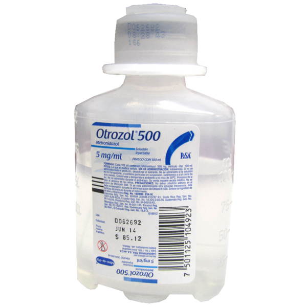 OTROZOL INY 500 MG ENV C/100 ML