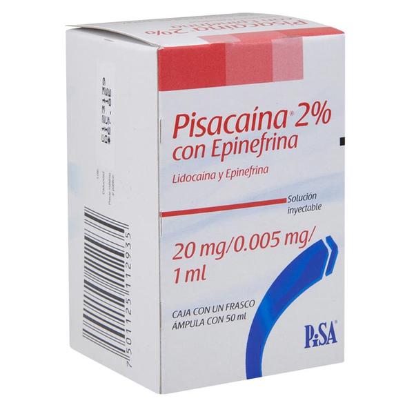 PISACAINA 2% C/EPINEFRINA INY FCO AMP C/50 ML