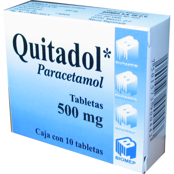 QUITADOL 500 MG C/10 TABS