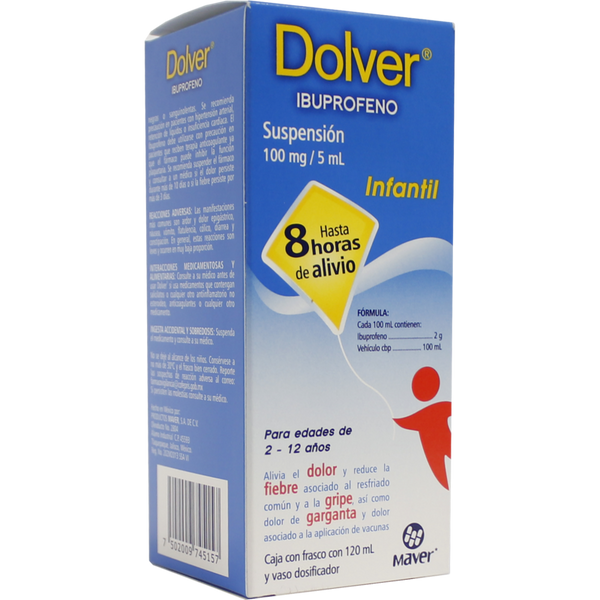 DOLVER AZUL SUSP INFANTIL 100 MG FCO C/120 ML