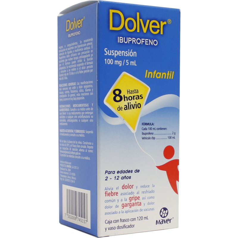 DOLVER AZUL SUSP INFANTIL 100 MG FCO C/120 ML