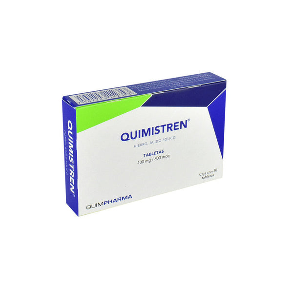 QUIMISTREN 100 MG/800 MCG C/30 TABS